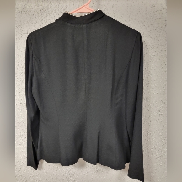 J. R. Nites vintage 80s Rhinestone Women's Blazer with Diamond Trim and Button - Picture 5 of 8